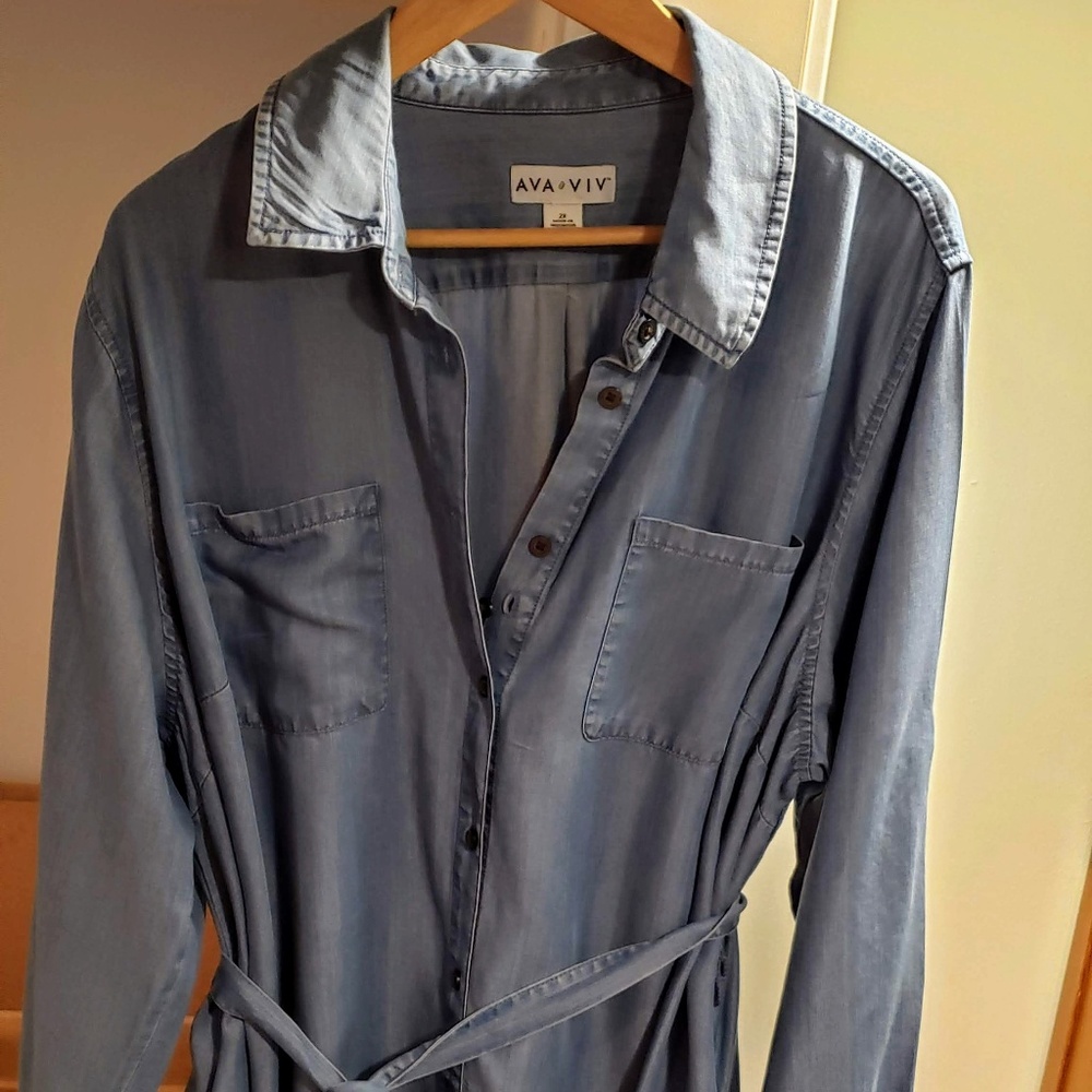 Ava & Viv Tencel Shirtdress 2X